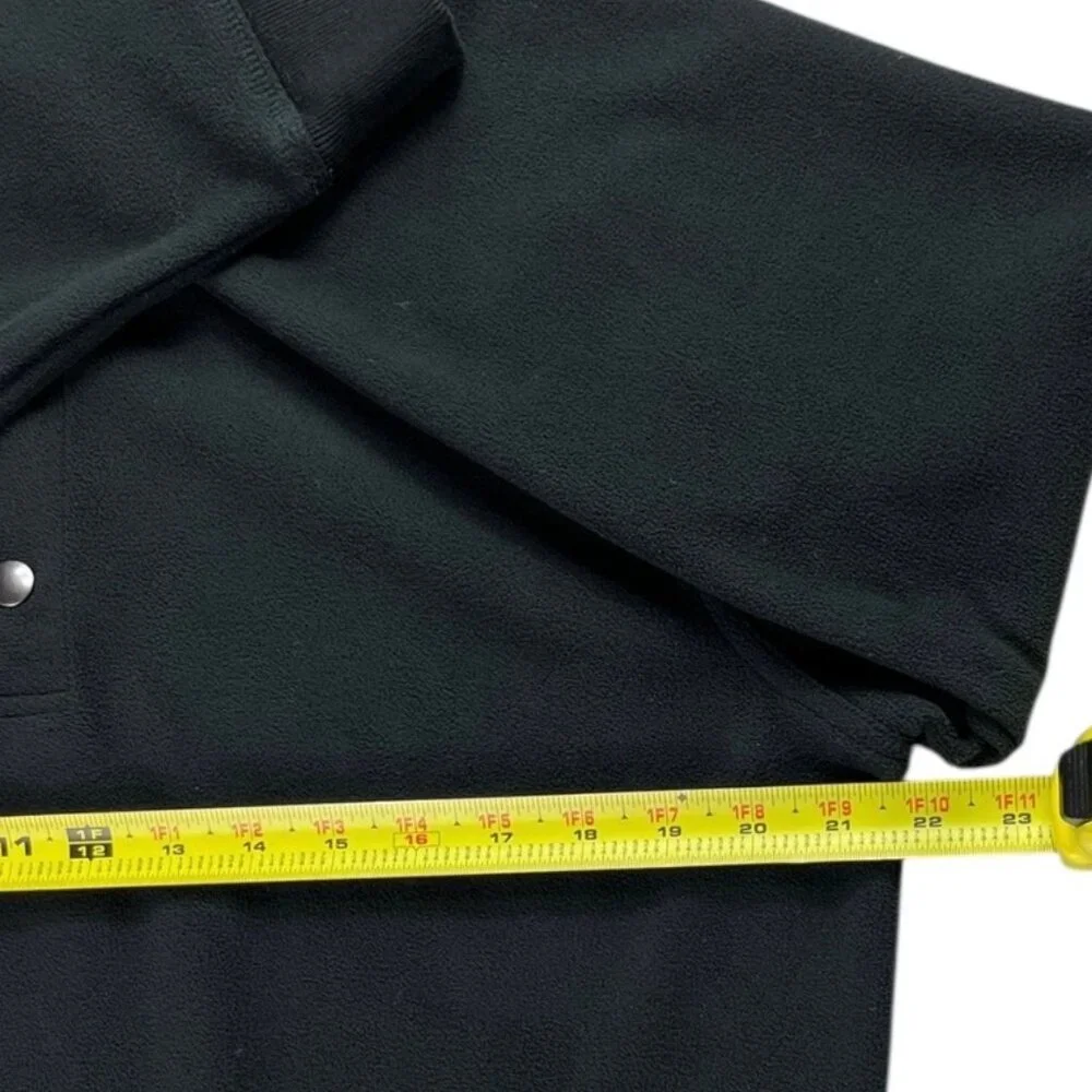 Banana Republic Men’s Quarter Zip Snap Pullover Black Fleece Top Size Large